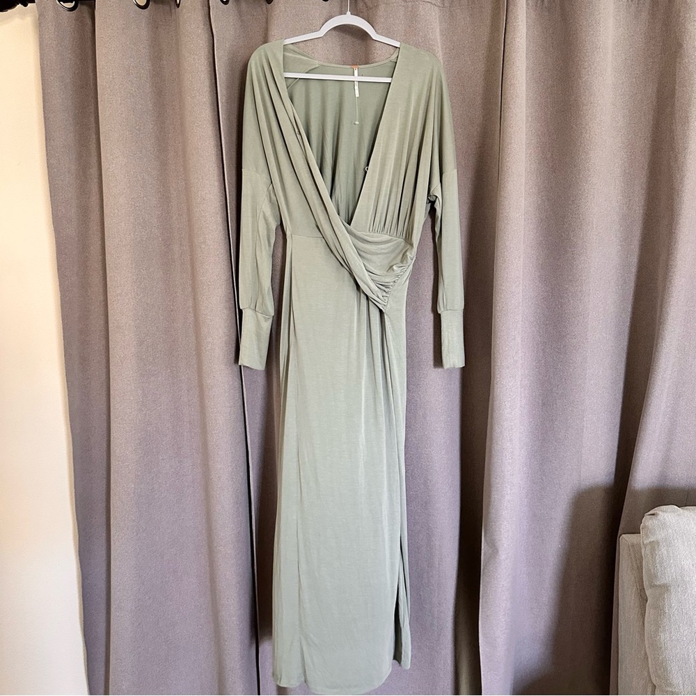 NWOT Free People Riley Cupra Wrap Maxi Dress *Small*